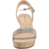 imageAnne Klein Womens Wella Rhinestone Ankle Strap Platform SandalsSilver Multi