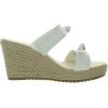 imageAnne Klein Womens Whisper KnotFront Faux Leather Wedge SandalsWhite