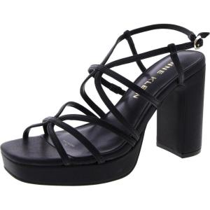 imageAnne Klein Womens Faux Leather Square Toe Block HeelBlack