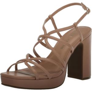 imageAnne Klein Womens Faux Leather Square Toe Block HeelTan