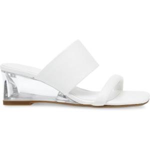 imageAnne Klein Womens Gaia Slip On Open Toe Wedge SandalsWhite