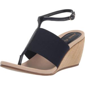 imageAnne Klein Womens Ikari Patent Thong Wedge SandalsNavy