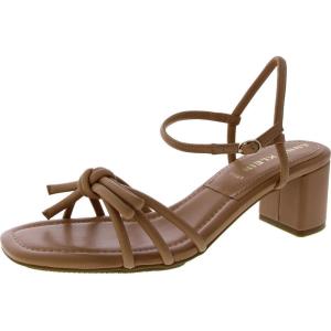 imageAnne Klein Womens Keilly Faux Leather Ankle Strap Block HeelTan