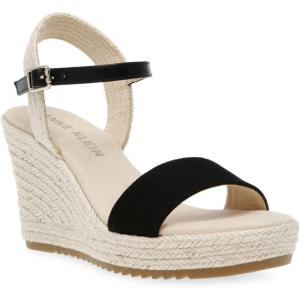 imageAnne Klein Womens Wella Rhinestone Ankle Strap Platform SandalsBlack Fabric