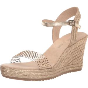 imageAnne Klein Womens Wella Rhinestone Ankle Strap Platform SandalsLight Gold