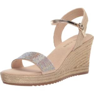 imageAnne Klein Womens Wella Rhinestone Ankle Strap Platform SandalsSilver Multi