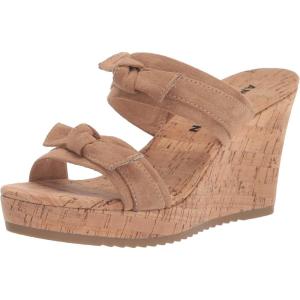 imageAnne Klein Womens Whisper KnotFront Faux Leather Wedge SandalsNatural