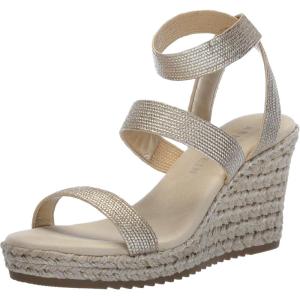 imageAnne Klein Womens Willa Espadrille Wedge SandalPlatinum
