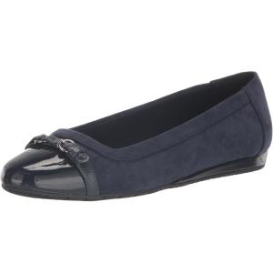 imageAnne Klein Womens Embellished Faux Leather MoccasinsNavy