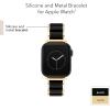 imageAnne Klein Silicone Fashion Bracelet for Apple Watch Secure Adjustable Apple Watch Replacement Band Fits Most WristsBlackGold