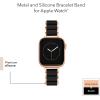 imageAnne Klein Silicone Fashion Bracelet for Apple Watch Secure Adjustable Apple Watch Replacement Band Fits Most WristsBlackRose Gold