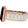 imageAnne Klein Silicone Fashion Bracelet for Apple Watch Secure Adjustable Apple Watch Replacement Band Fits Most WristsCreamRose Gold