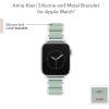 imageAnne Klein Silicone Fashion Bracelet for Apple Watch Secure Adjustable Apple Watch Replacement Band Fits Most WristsMint GreenSilver