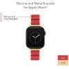 imageAnne Klein Silicone Fashion Bracelet for Apple Watch Secure Adjustable Apple Watch Replacement Band Fits Most WristsRedGold