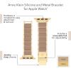 imageAnne Klein Silicone Fashion Bracelet for Apple Watch Secure Adjustable Apple Watch Replacement Band Fits Most WristsTaupeGold
