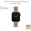 imageAnne Klein Silicone Fashion Bracelet for Apple Watch Secure Adjustable Apple Watch Replacement Band Fits Most WristsTaupeGold