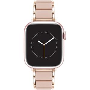 imageAnne Klein Silicone Fashion Bracelet for Apple Watch Secure Adjustable Apple Watch Replacement Band Fits Most WristsBlush PinkRose Gold