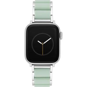 imageAnne Klein Silicone Fashion Bracelet for Apple Watch Secure Adjustable Apple Watch Replacement Band Fits Most WristsMint GreenSilver