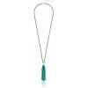 imageAnne Klein Womens Gold Turquoise 32in Tassel Strand Necklace One Size