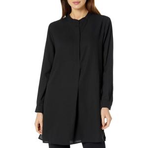 imageAnne Klein Womens PopOver Blouse with Covered Placket and Side SlitsAnne Black