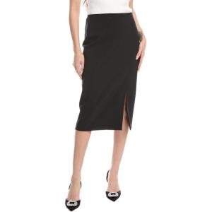 imageAnne Klein Womens Pull on Asymmetrical Seam Midi Pencil SkAnne Black