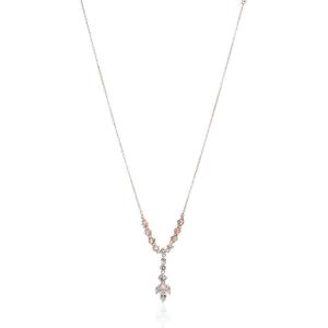 imageAnne Klein Womens Rose Gold Tone Cubic Zirconia Navette Y Necklace One Size