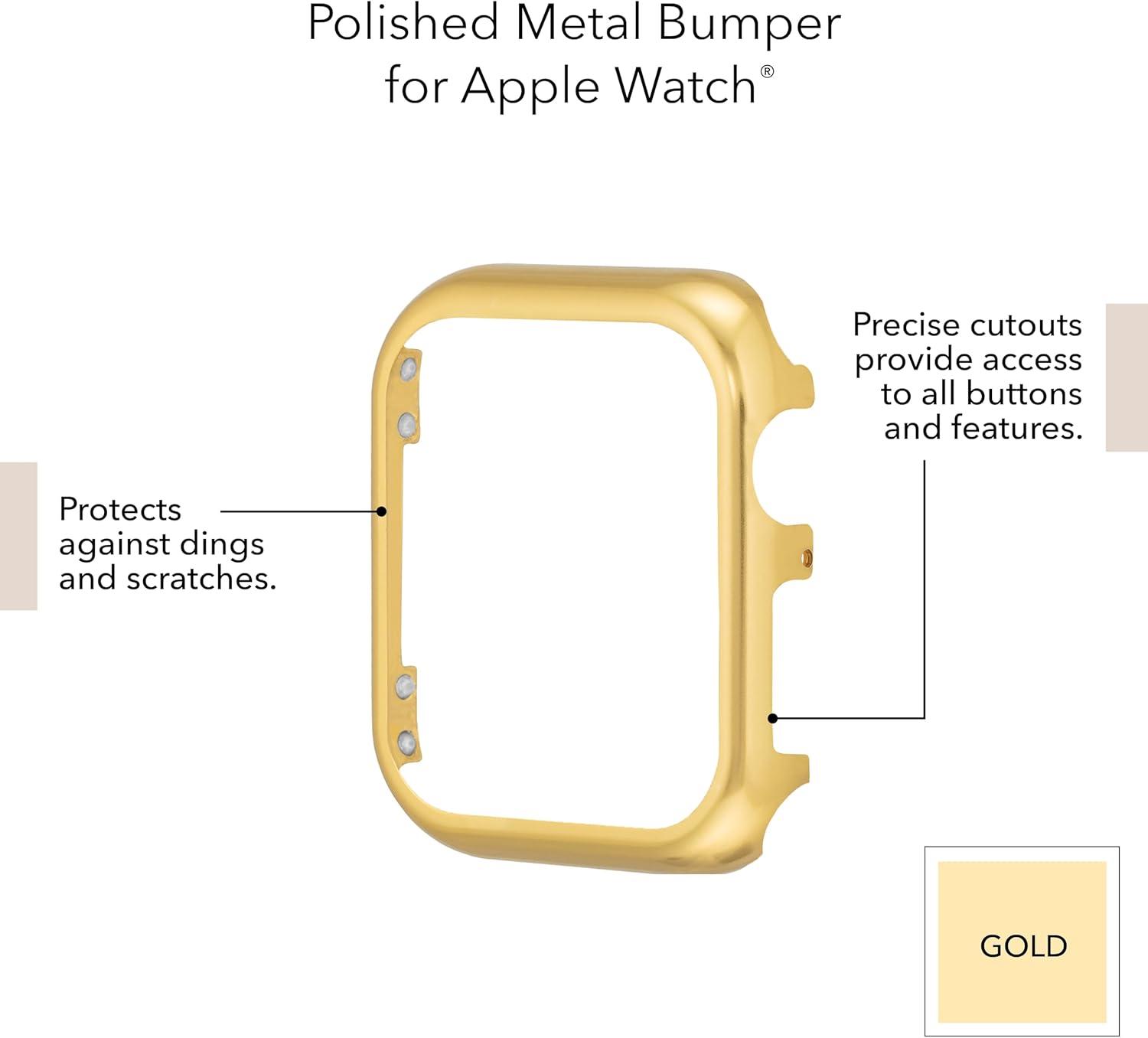 imageAnne Klein Premium Crystal Bumper Compatible with Apple Watch Seamless Fit Easy Installation Bumper for Apple WatchGoldTone 2