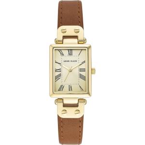 imageAnne Klein Womens Leather Strap Watch AK3752Honey BrownGold