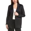 imageAnne Klein Womens Satin Crinkle Notch Collar One Bttn JackAnne Black