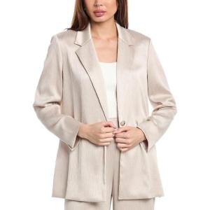 imageAnne Klein Womens Satin Crinkle Notch Collar One Bttn JackCanvas