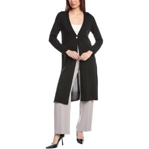image:imageAnne Klein Womens Long Cardigan with One Button amp Side SLIAnne Black