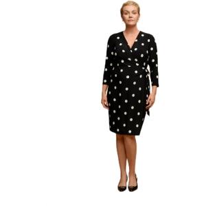 image:imageAnne Klein Womens Printed Ity Classic Wrap DressAnthraciteAmethyst