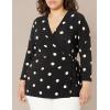 image:imageAnne Klein Womens Printed Ity 34 SLV Wrap Top H22AnthraciteAmethyst