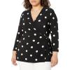 image:imageAnne Klein Womens Printed Ity 34 SLV Wrap Top H22AnthraciteAmethyst