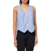 image:imageAnne Klein Womens Stripe Button Down VestSantorini BlueBrt Wht