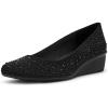 image:imageAnne Klein Womens Womens Wisher Closed Toe Comfortable Slipon Business Casual PumpBlack Crystal