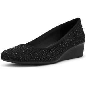 image:imageAnne Klein Womens Womens Wisher Closed Toe Comfortable Slipon Business Casual PumpBlack Crystal