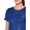 image:imageAnne Klein Womens Sequin Mesh W Triple Mesh Ss Banded TeeVibrant Cobalt