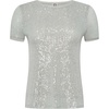 image:imageAnne Klein Womens Sequin Mesh W Triple Mesh Ss Banded TeeSoft Aloe