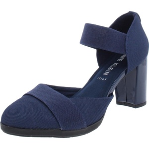 image:imageAnne Klein Cailyx  Sandals for Women  Cushioned Footbed  Polyester Upper  Round Toe Design  Lifted HeelNavy