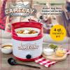 imageNostalgia Game Day 25Quart 2Section Slow Cooker with Lid and Ladle KegLike Design Cooks Chicken Wings Meatballs Chilli Cheese Soup Stews and More4 Qt Slow Cooker