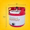 imageNostalgia Game Day 25Quart 2Section Slow Cooker with Lid and Ladle KegLike Design Cooks Chicken Wings Meatballs Chilli Cheese Soup Stews and More4 Qt Slow Cooker