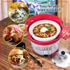 imageNostalgia Game Day 25Quart 2Section Slow Cooker with Lid and Ladle KegLike Design Cooks Chicken Wings Meatballs Chilli Cheese Soup Stews and More4 Qt Slow Cooker