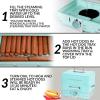 imageNostalgia Game Day Hot Dog Steamer and Bun Warmer Fits 20 Dogs and 8 Buns Steams Pot Stickers Veggies Potatoes and Other Appetizers or ToppingsAqua Steamer