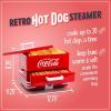 imageNostalgia Game Day Hot Dog Steamer and Bun Warmer Fits 20 Dogs and 8 Buns Steams Pot Stickers Veggies Potatoes and Other Appetizers or ToppingsCoke Steamer