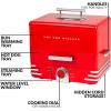 imageNostalgia Game Day Hot Dog Steamer and Bun Warmer Fits 20 Dogs and 8 Buns Steams Pot Stickers Veggies Potatoes and Other Appetizers or ToppingsRed Steamer