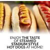 imageNostalgia Game Day Hot Dog Steamer and Bun Warmer Fits 20 Dogs and 8 Buns Steams Pot Stickers Veggies Potatoes and Other Appetizers or ToppingsRed Steamer