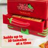 imageNostalgia Game Day Hot Dog Steamer and Bun Warmer Fits 20 Dogs and 8 Buns Steams Pot Stickers Veggies Potatoes and Other Appetizers or ToppingsTamale Steamer