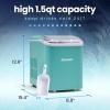 imageNostalgia Thermostar Automatic SelfCleaning Portable Electric Countertop Ice Maker Machine With Handle26 Pounds in 24 Hours with Ice Scoop and BasketPerfect for Water BottlesDrinksPartiesSilverAqua
