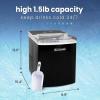 imageNostalgia Thermostar Automatic SelfCleaning Portable Electric Countertop Ice Maker Machine With Handle26 Pounds in 24 Hours with Ice Scoop and BasketPerfect for Water BottlesDrinksPartiesSilverBlack